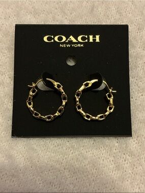 Coach Gold Chain-Link Hoop Earrings